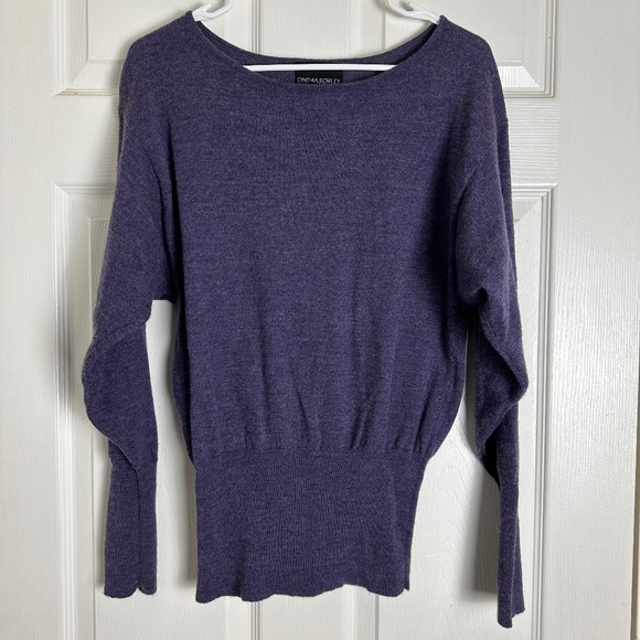 Cynthia Rowley Purple Merino Wool Cozy Winter Holiday Sweater Top Women Size M - Picture 1 of 5